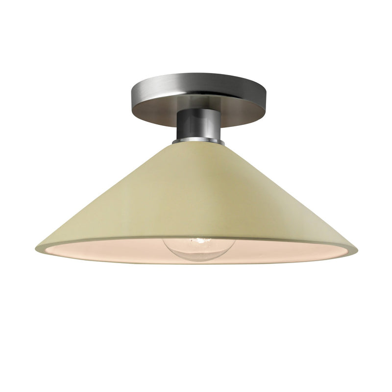Justice Designs CER-6330-VAN-NCKL One Light Semi-Flush Mount, Vanilla (Gloss)