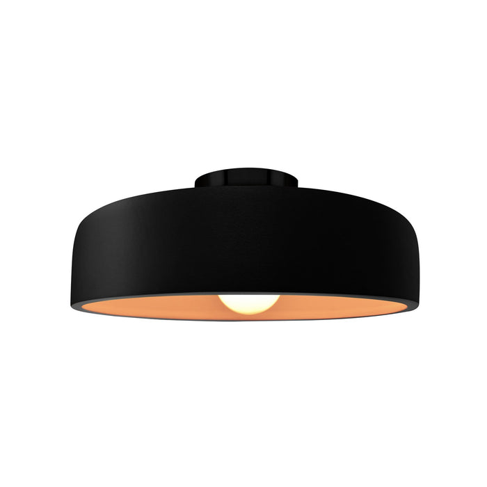 Justice Designs CER-6343-CBGD-MBLK One Light Semi-Flush Mount, Carbon Matte Black w/ Champagne Gold