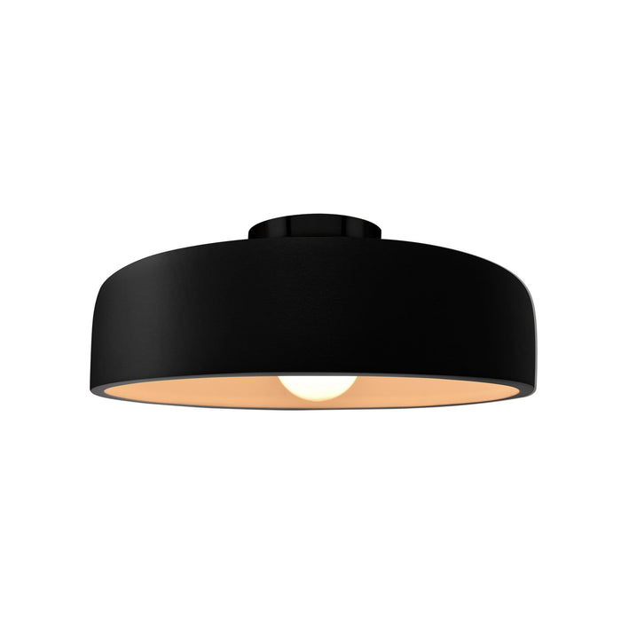 Justice Designs CER-6343-CRB-MBLK One Light Semi-Flush Mount, Carbon - Matte Black