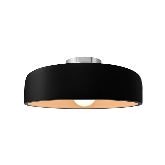 Justice Designs CER-6343-CRB-NCKL One Light Semi-Flush Mount, Carbon - Matte Black
