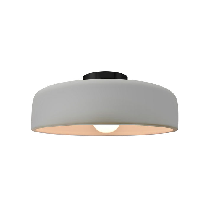 Justice Designs CER-6343-MAT-MBLK One Light Semi-Flush Mount, Matte White