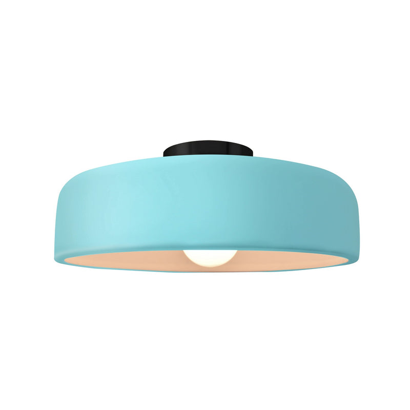 Justice Designs CER-6343-RFPL-MBLK One Light Semi-Flush Mount, Reflecting Pool