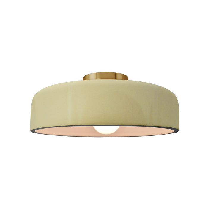 Justice Designs CER-6343-VAN-BRSS One Light Semi-Flush Mount, Vanilla (Gloss)