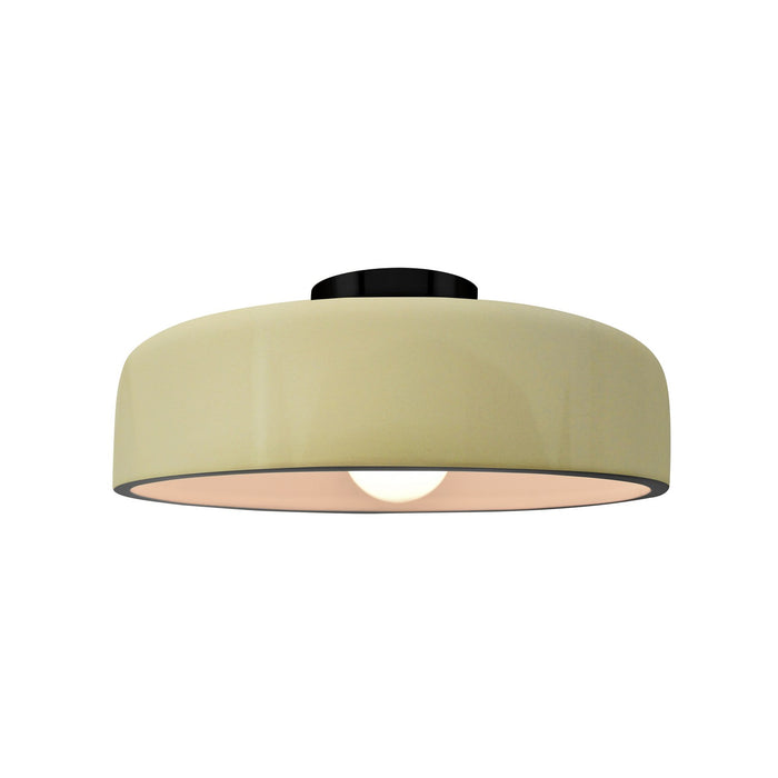 Justice Designs CER-6343-VAN-MBLK One Light Semi-Flush Mount, Vanilla (Gloss)