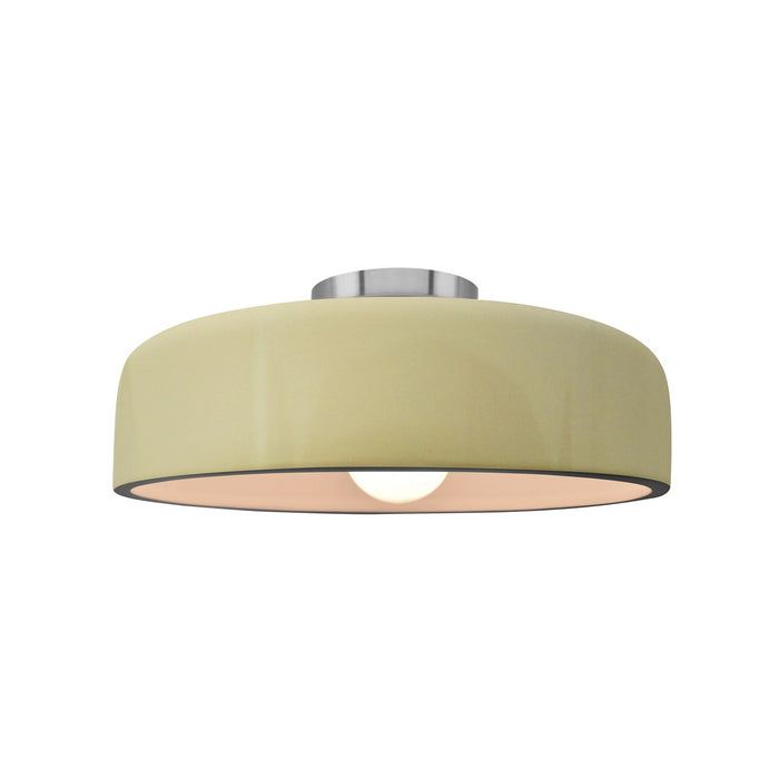 Justice Designs CER-6343-VAN-NCKL One Light Semi-Flush Mount, Vanilla (Gloss)