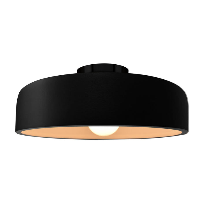 Justice Designs CER-6345-CRB-MBLK One Light Semi-Flush Mount, Carbon - Matte Black