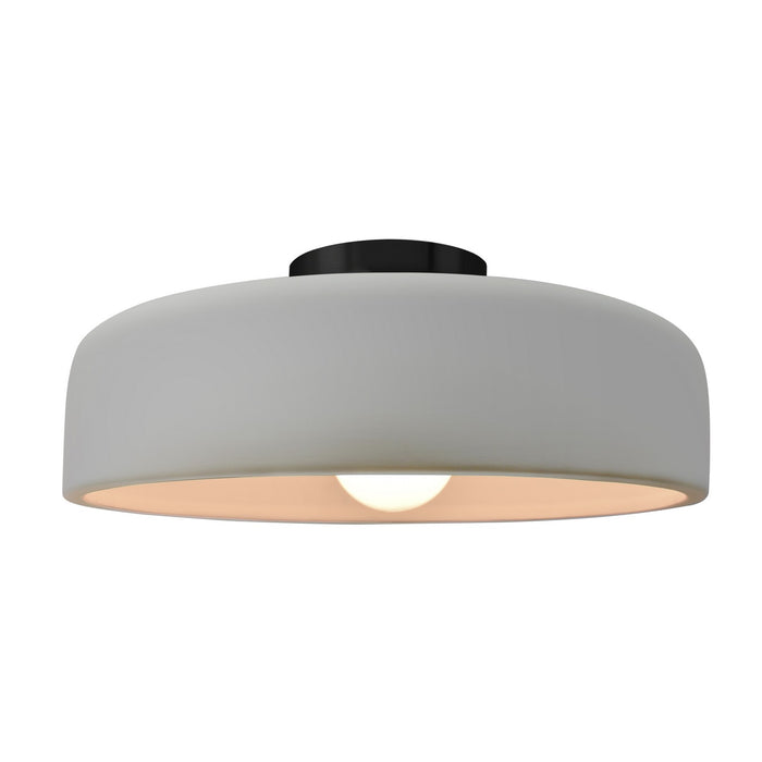 Justice Designs CER-6345-MAT-MBLK One Light Semi-Flush Mount, Matte White
