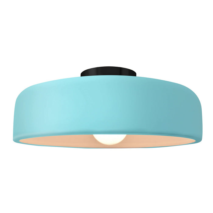 Justice Designs CER-6345-RFPL-MBLK One Light Semi-Flush Mount, Reflecting Pool