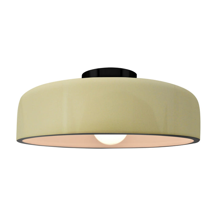 Justice Designs CER-6345-VAN-MBLK One Light Semi-Flush Mount, Vanilla (Gloss)