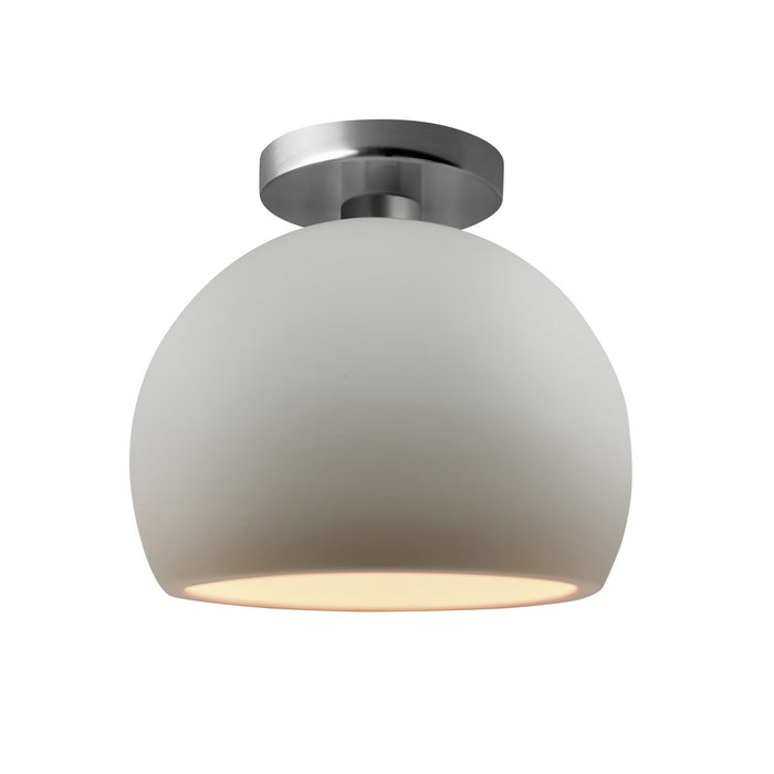 Justice Designs CER-6350-BIS-NCKL One Light Semi-Flush Mount, Bisque