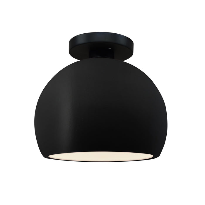 Justice Designs CER-6350-CRB-MBLK One Light Semi-Flush Mount, Carbon - Matte Black