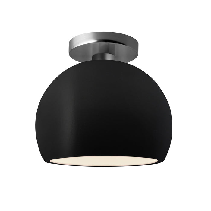 Justice Designs CER-6350-CRB-NCKL One Light Semi-Flush Mount, Carbon - Matte Black