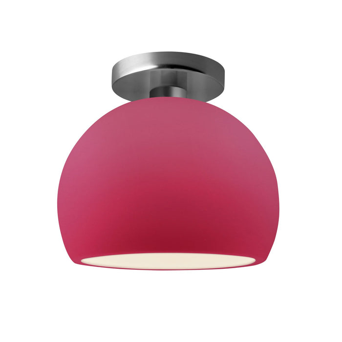 Justice Designs CER-6350-CRSE-NCKL One Light Semi-Flush Mount, Cerise