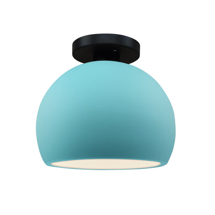 Justice Designs CER-6350-RFPL-MBLK One Light Semi-Flush Mount, Reflecting Pool