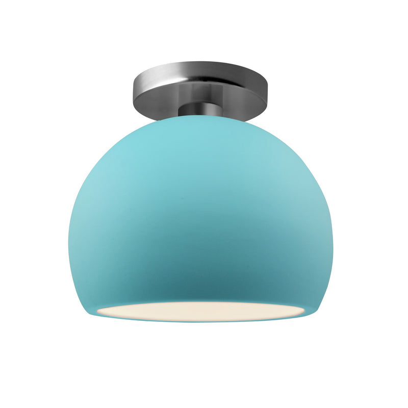 Justice Designs CER-6350-RFPL-NCKL One Light Semi-Flush Mount, Reflecting Pool