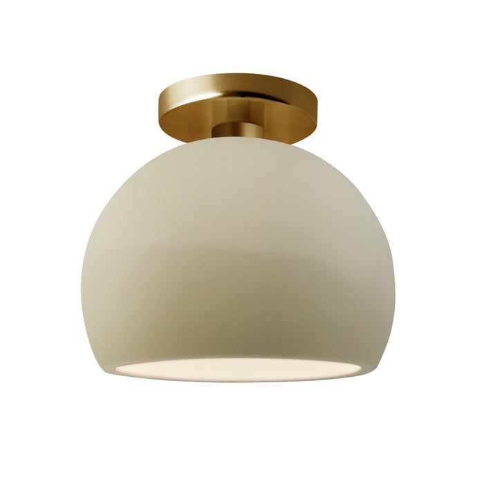 Justice Designs CER-6350-VAN-BRSS One Light Semi-Flush Mount, Vanilla (Gloss)