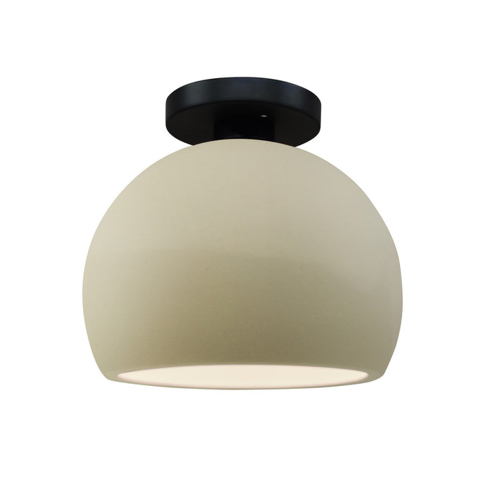 Justice Designs CER-6350-VAN-MBLK One Light Semi-Flush Mount, Vanilla (Gloss)