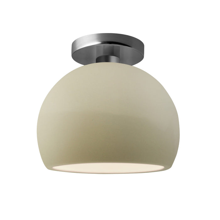 Justice Designs CER-6350-VAN-NCKL One Light Semi-Flush Mount, Vanilla (Gloss)