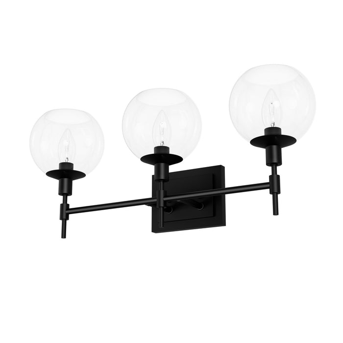 Hunter 19509 Three Light Bathroom Vanity, Matte Black