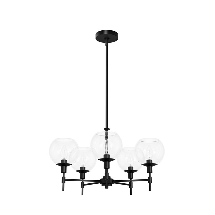 Hunter 19510 Five Light Chandelier, Matte Black
