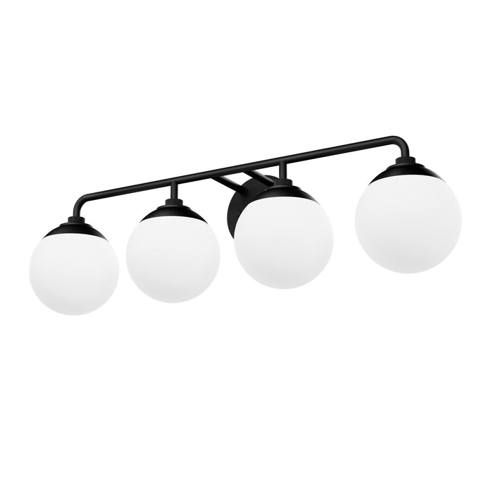 Hunter 45221 Four Light Bathroom Vanity, Matte Black
