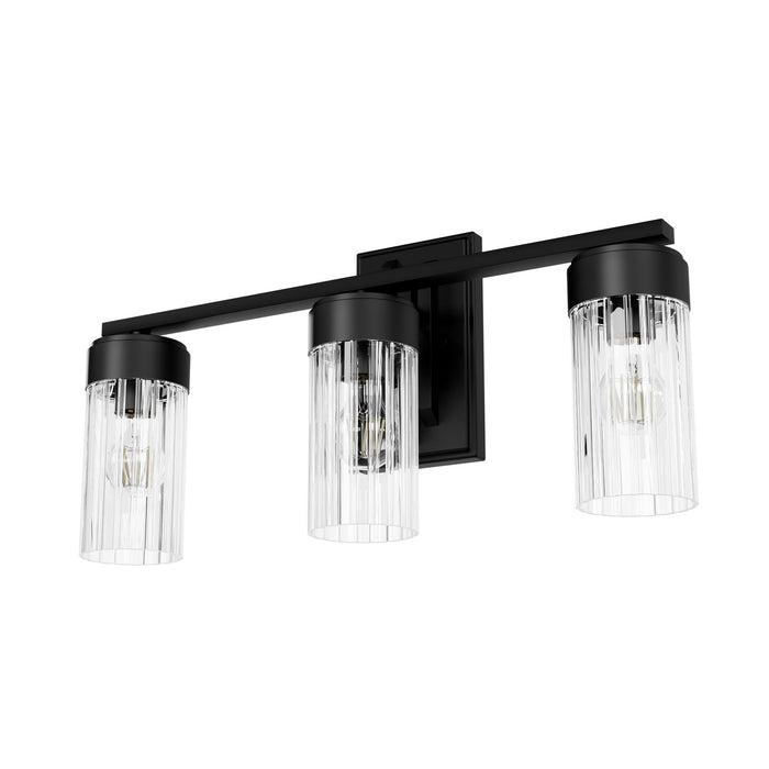 Hunter 45222 Three Light Bathroom Vanity, Matte Black