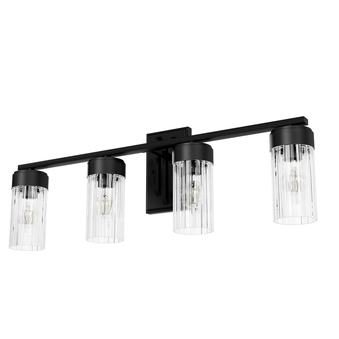 Hunter 45223 Four Light Bathroom Vanity, Matte Black