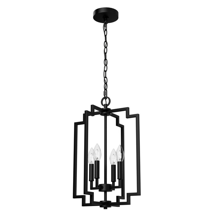 Hunter 45240 Four Light Pendant, Matte Black