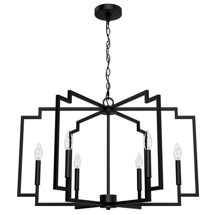 Hunter 45242 Six Light Chandelier, Matte Black