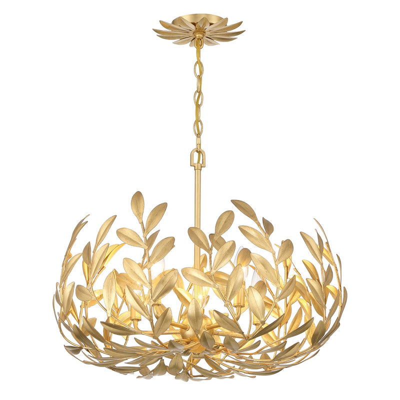 Crystorama 566-GA Five Light Chandelier, Antique Gold