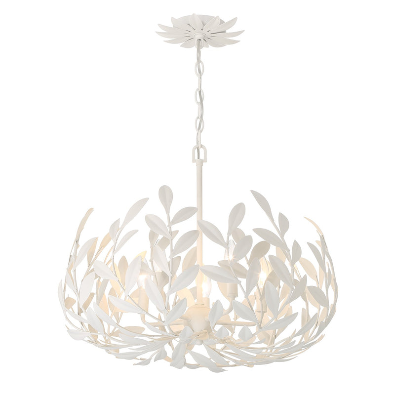 Crystorama 566-MT Five Light Chandelier, Matte White