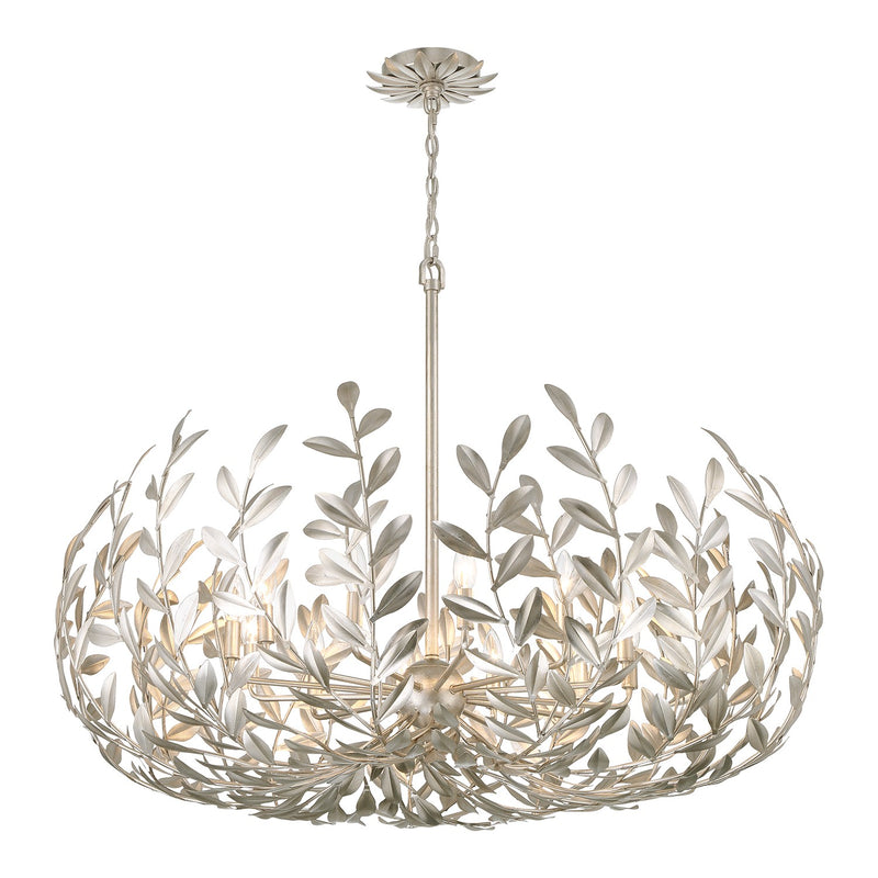Crystorama 569-SA 12 Light Chandelier, Antique Silver