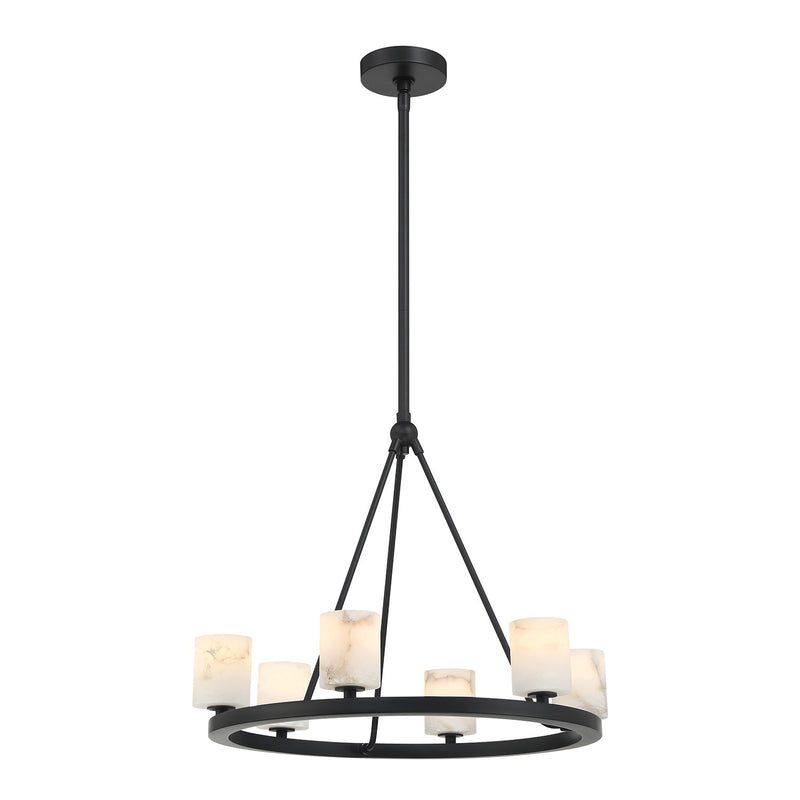 Crystorama ARA-10264-MK-ST LED Chandelier, Matte Black
