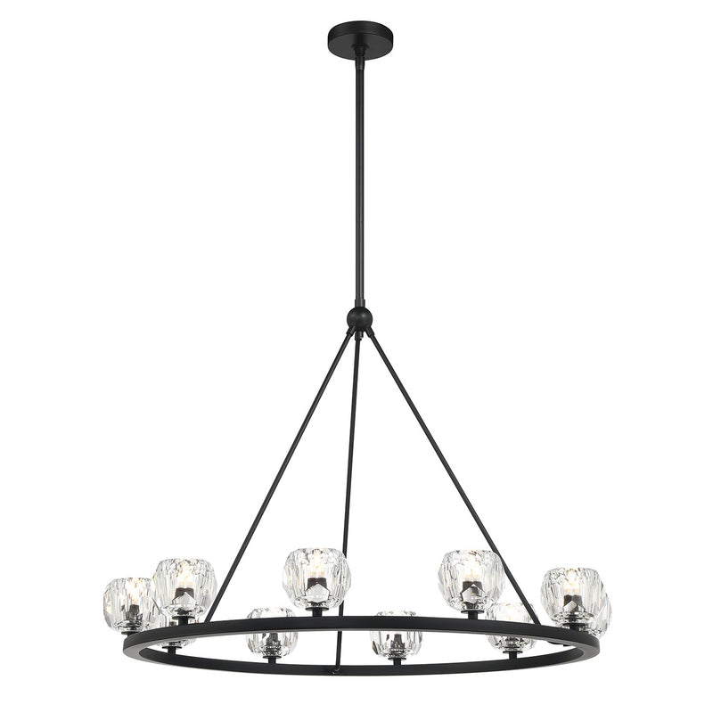 Crystorama ARA-10265-MK LED Chandelier, Matte Black