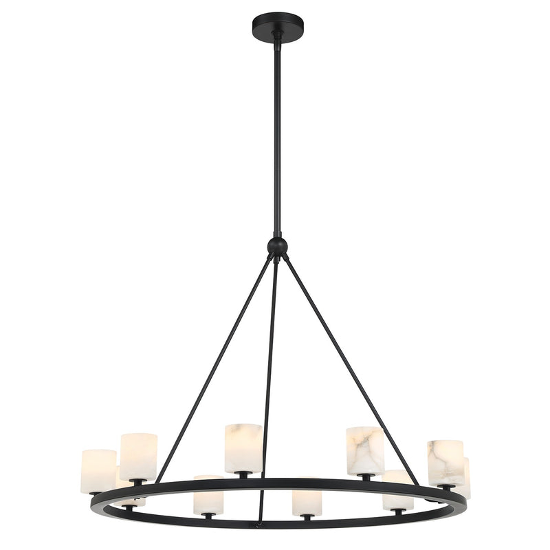 Crystorama ARA-10265-MK-ST LED Chandelier, Matte Black