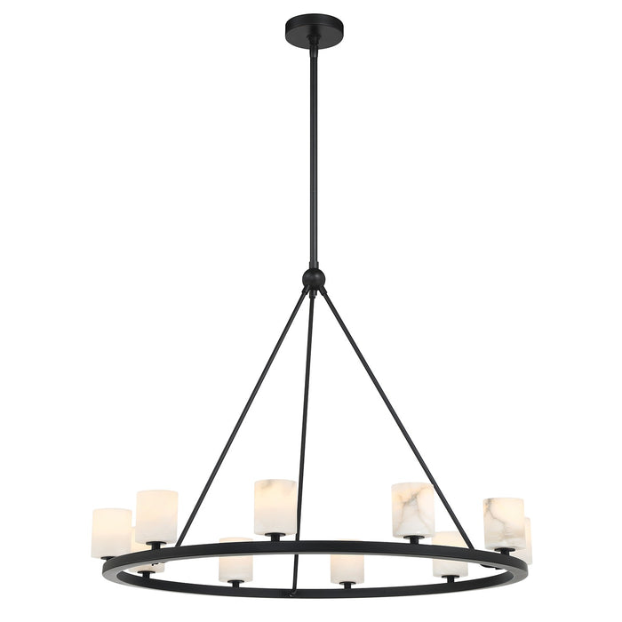 Crystorama ARA-10265-MK-ST LED Chandelier, Matte Black