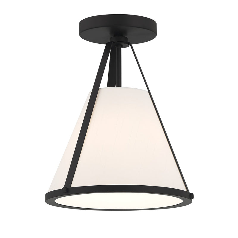 Crystorama FUL-900-BK_CEILING One Light Semi Flush Mount, Black
