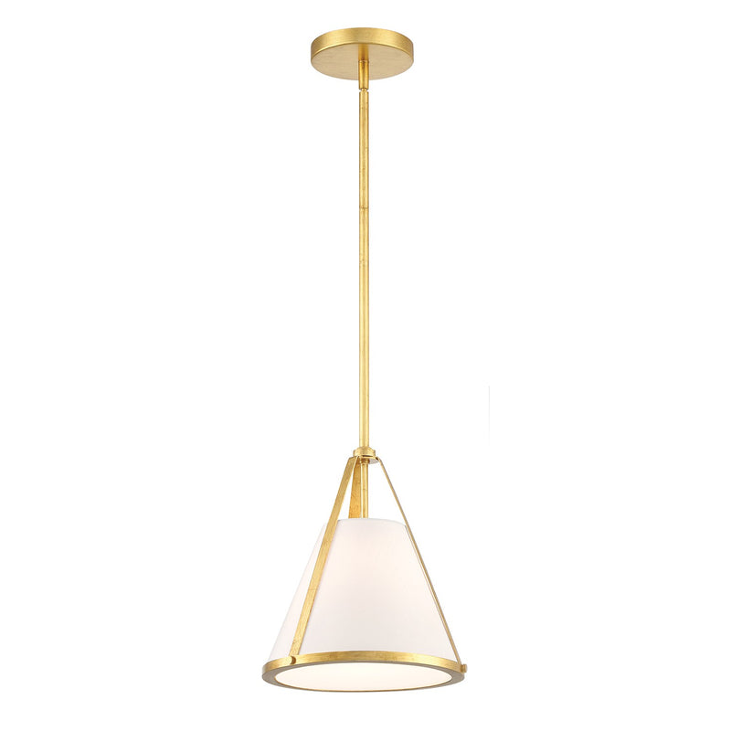 Crystorama FUL-900-GA One Light Pendant, Antique Gold