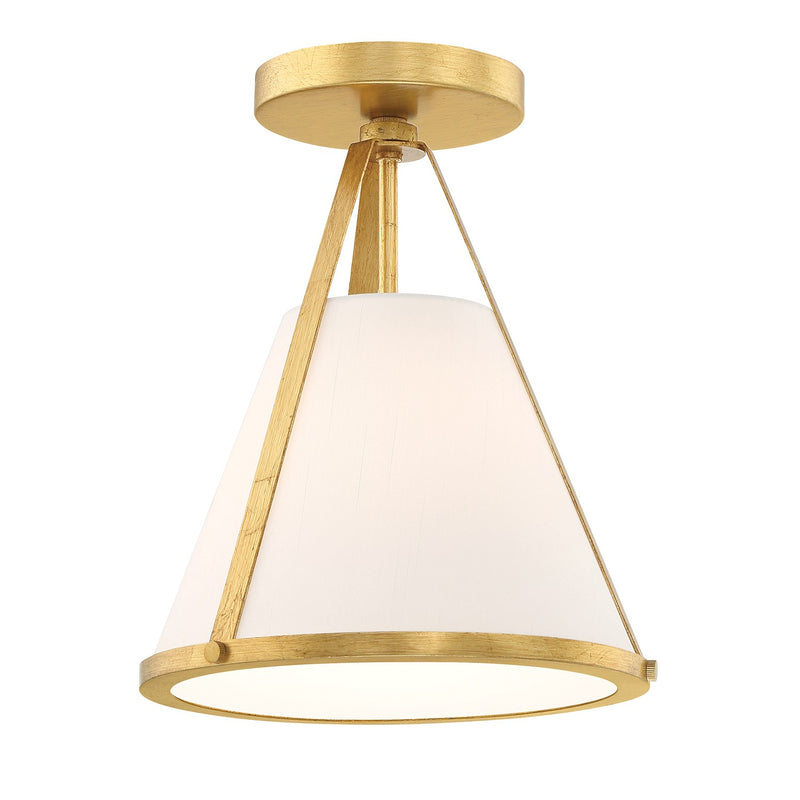 Crystorama FUL-900-GA_CEILING One Light Semi Flush Mount, Antique Gold