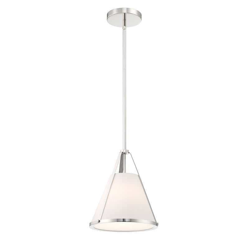 Crystorama FUL-900-PN One Light Pendant, Polished Nickel
