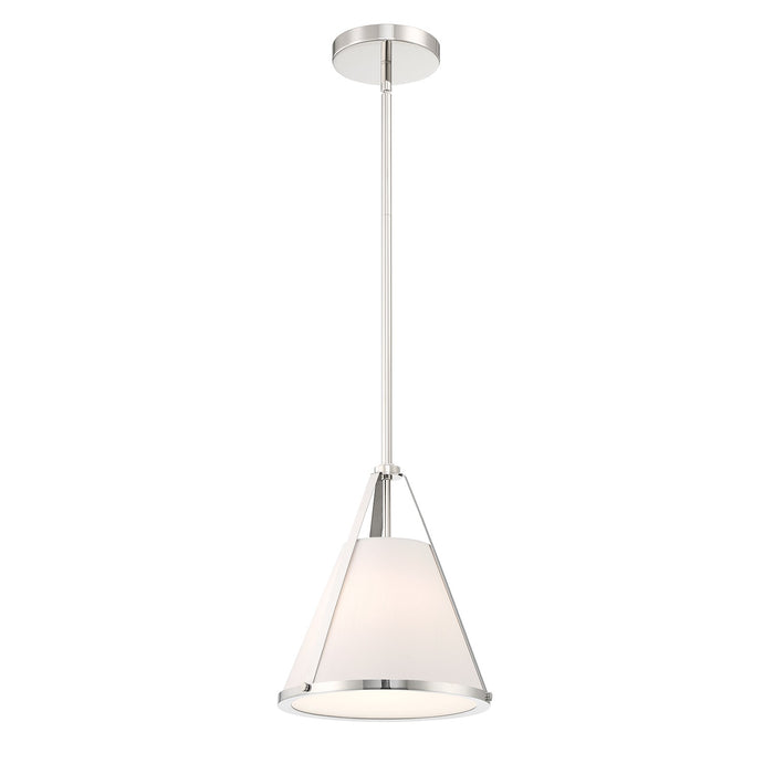 Crystorama FUL-900-PN One Light Pendant, Polished Nickel