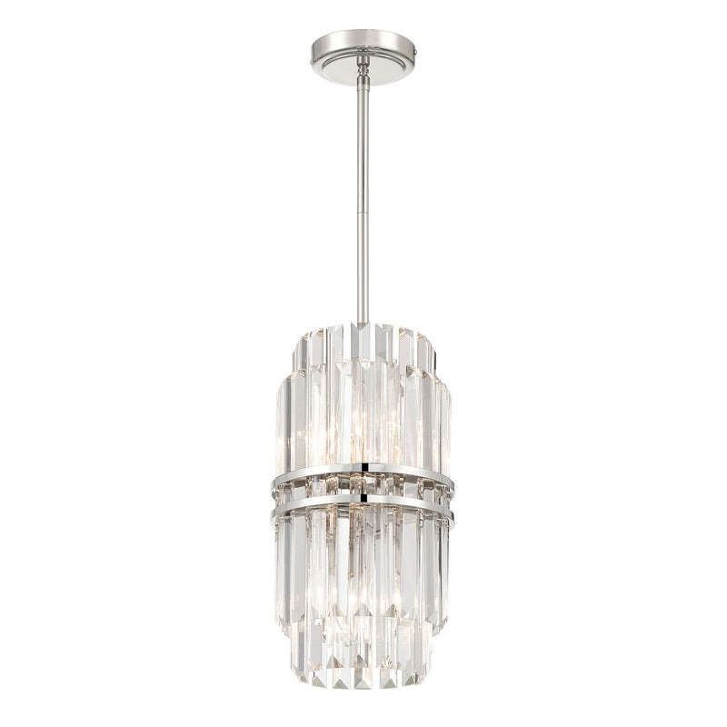 Crystorama HAY-1401-PN Four Light Pendant, Polished Nickel