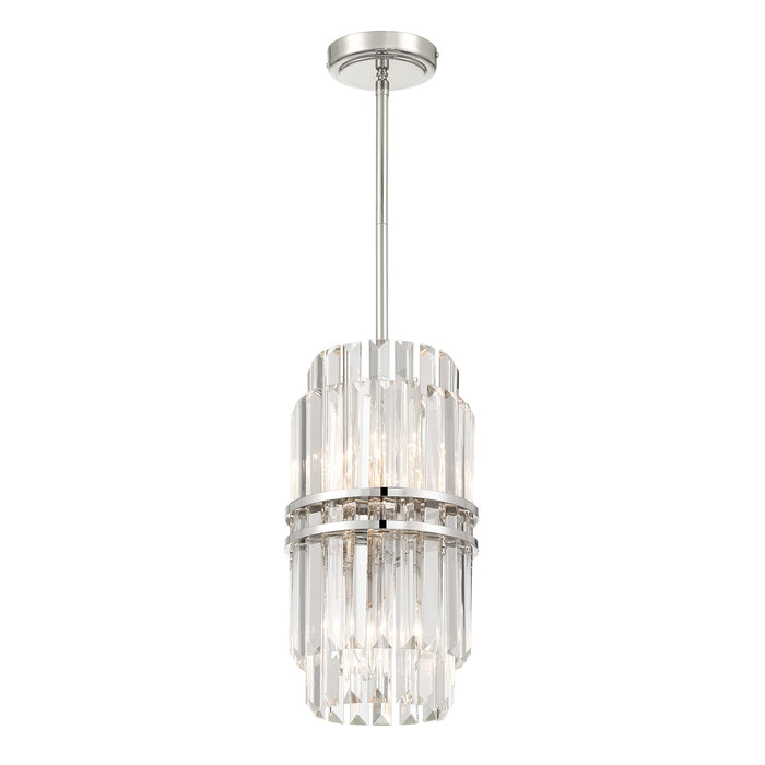 Crystorama HAY-1401-PN Four Light Pendant, Polished Nickel