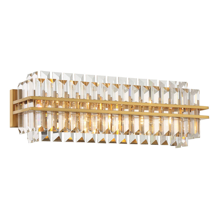 Crystorama HAY-1413-AG Four Light Bath, Aged Brass