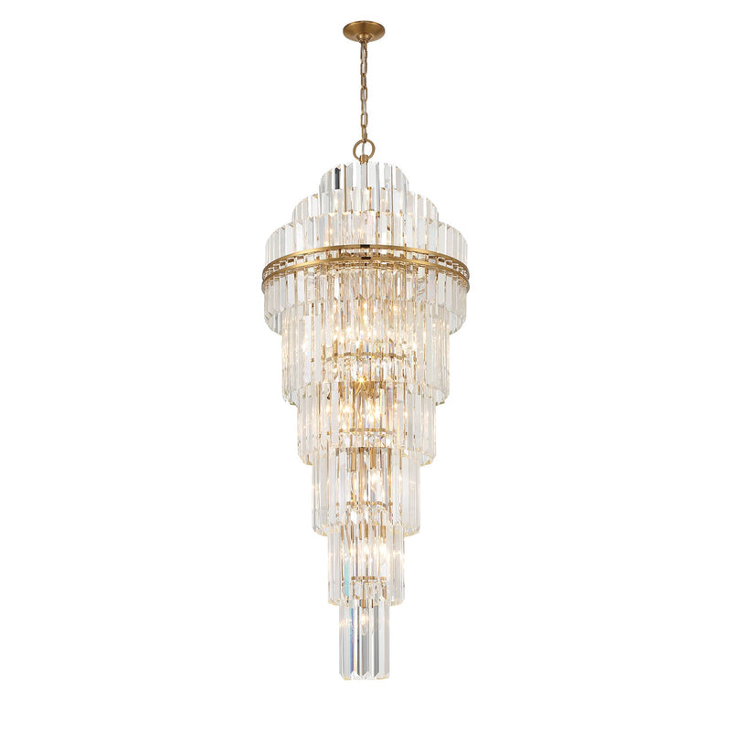 Crystorama HAY-1419-AG 31 Light Chandelier, Aged Brass