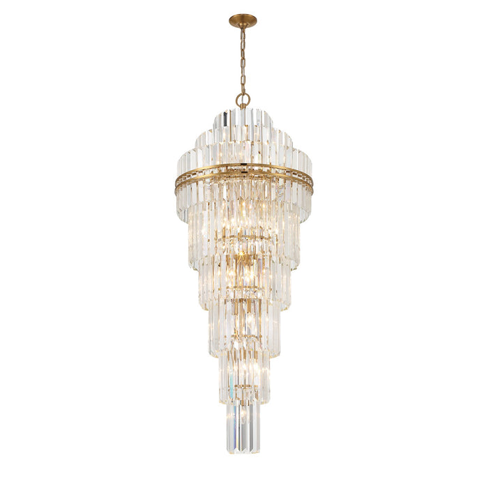 Crystorama HAY-1419-AG 31 Light Chandelier, Aged Brass
