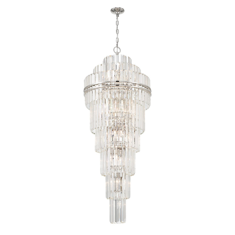 Crystorama HAY-1419-PN 31 Light Chandelier, Polished Nickel