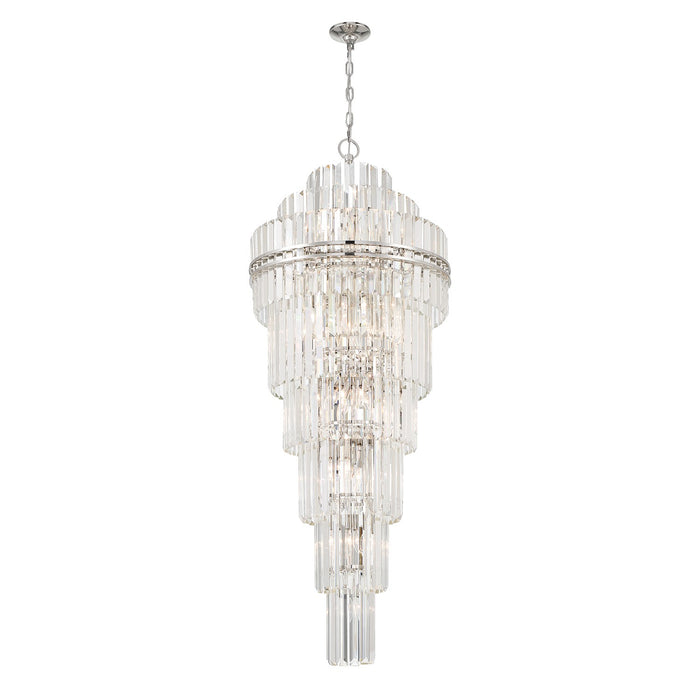 Crystorama HAY-1419-PN 31 Light Chandelier, Polished Nickel