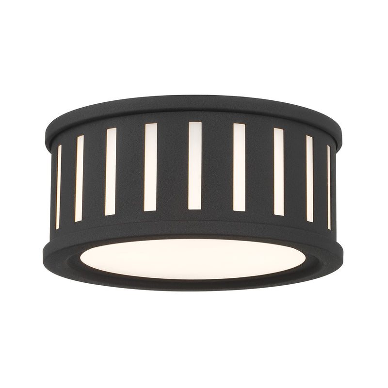 Crystorama KEN-2200-BF Two Light Flush Mount, Black Forged