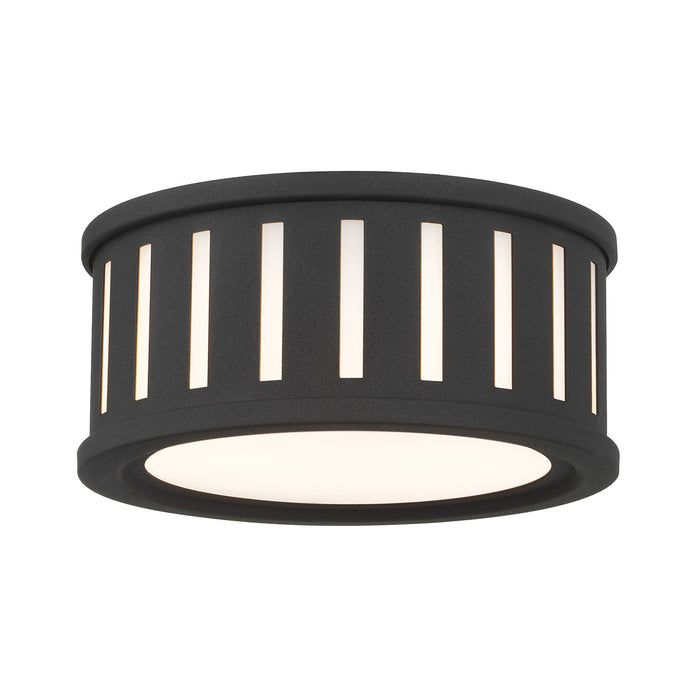 Crystorama KEN-2200-BF Two Light Flush Mount, Black Forged